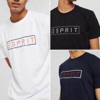 เสื้อยืดโลโก้ ESPRIT เสื้อยืดแขนสั้น คอกลม ผ้ามีความนุ่มสบาย Unisex 【sizeS-3XL】