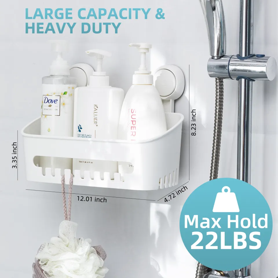 Shower Caddy, Luxear Suction Cup Shower Caddy - No Drilling Removable Shower Shelf - Powerful Suction Shower Organizer Max Hold 22lbs