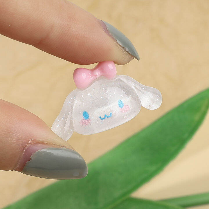 sanrio-โปร่งใสรูปการ์ตูนสัตว์-diy-10ชิ้น5ชิ้น-aksesoris-resin-เหมาะสำหรับกำไลข้อมือที่ผูกผมและอุปกรณ์ตกแต่งอื่นๆ