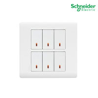 Schneider Electric ชุดสวิตช์ทางเดียวขนาด 1ช่อง 6ตัว พร้อมฝาครอบขนาด 6ช่อง สีขาว (SET) รุ่น ZENcelo สั่งซื้อได้ที่ร้าน  PlugOn