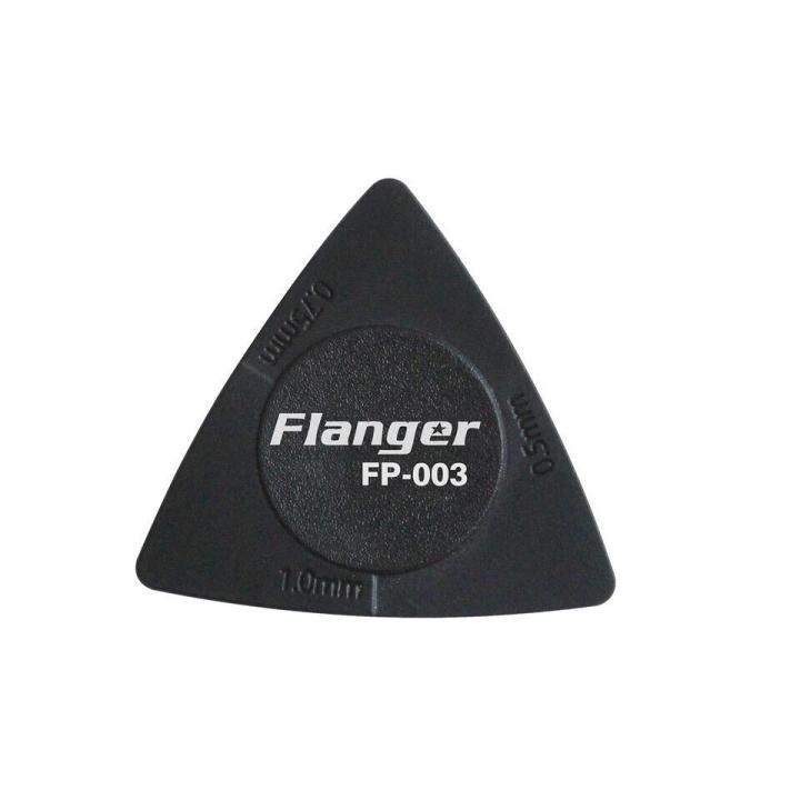 Flanger 3 ความหนาสามเหลี่ยมกีตาร์ Picks Antislip สไตล์ Picks 1 ชิ้น สีดำ