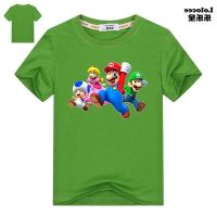 COD SDFGERTERT เสื้อยืดลําลองสําหรับเด็กผู้ชายผู้หญิงผ้าฝ้ายแขนสั้นลาย Super Mario Game