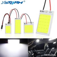 【LZ】♧  2Pcs Panel Led Dome Reading Light Map Lamp COB 18 24 36 48SMD Car Interior Lights Auto Bulb C5W Festoon BA9S T4W T10 Led Adapter