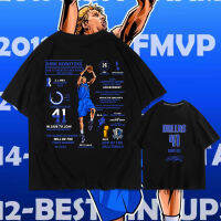 Nowitzkis Honor เสื้อยืดแขนสั้นชายและหญิง,บาสเกตบอลวัยรุ่นฤดูร้อนพิมพ์ลายผ้าฝ้ายหลวม0000