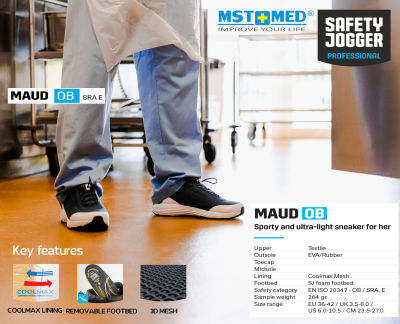 รองเท้าพยาบาล รองเท้าสุขภาพ ยี่ห้อ Safety Jogger (Oxypas) รุ่น MAUD