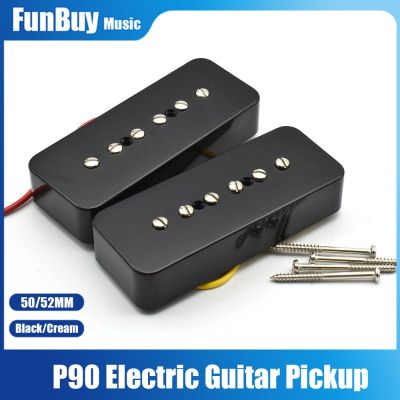 ‘【；】 P90 Electric Guitar Humbucker Pickup 50/52Mm Neck Bridge Pickup For Electric Guitar Cream Black Guitar Accessories