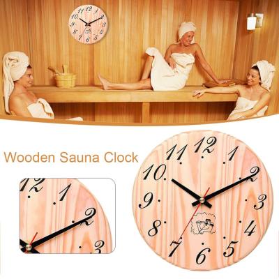 2021Sauna Wall Clock Wooden Bath Timer Needle Single Face Sauna Accessories For Indoors Outdoors Wall Mounted Clock