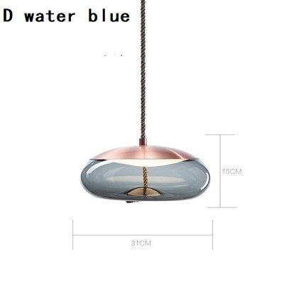 Modern home clear smoke globe art glass bowl hanging ball lamp led pendant lights Hemp Rope Industrial for lamp bar dining room