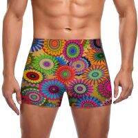 Colorful Mandala Swimming Trunks Retro Bohemian Print Training Fashion Swim Shorts Elastic Plus Size Men Swimsuit Swimwear