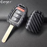 【cw】 Ceyes Car Styling Silicone Carbon Fiber Key 2 3 Remote Cover Fob Case For Honda Civic Accord Fit For CRV XRV HRV Car Accessories !