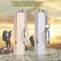 120db Outdoor Emergency Survival SOS Whistle Aluminum Camping Hiking Keychain Portable Dual-tube Survival Whistle Camping Parts Survival kits