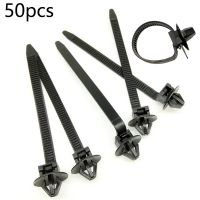 50pcs Nylon Cable Tie Fastener Clips Car Loom Hose Clamp Fastening Zip Strap for Binding Cable Releasable Reusable Cable Management