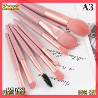 Zozo ✨Ready Stock✨ 8pcs Mini Travel แปรงแต่งหน้านุ่มชุดเครื่องสำอางผงอายแชโดว์ Make up TOOL