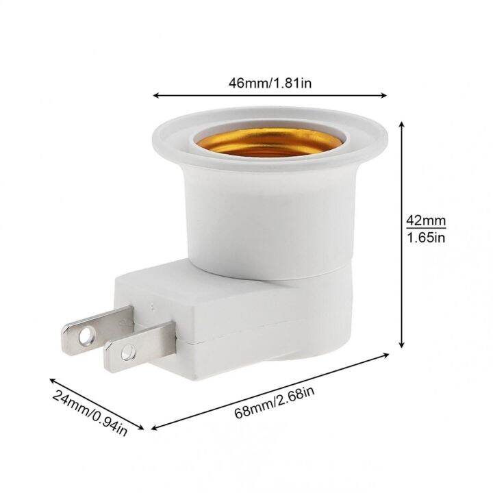 ชิ้นส่วนช่องหลอดไฟ2ชิ้น-e26อะแดปเตอร์เต้าเสียบปลั๊กมาตรฐาน-us-ไปยัง-e26-e27ขั้วหลอดไฟที่มีสวิตช์สำหรับไฟติดเพดานหลอดโคมไฟและส่วนประกอบ