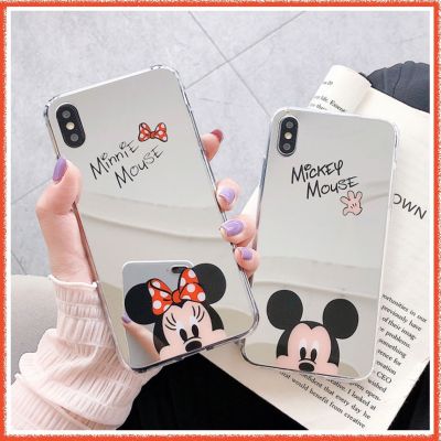 COD DSFDGFNN กระจกเงา เคสไอโฟนมิกกี้เม้าส สำหรับ เคส Apple iPhone 11 Pro Max Xr X เคสไอโฟน 12 7 iPhone12 mini Max 6s SE 2020 7plus เคสi11 6 เคสไอ8 พลัส iPhone8 plus เคสไอโฟน12 Mirror Mickey Minnie mouse เคสไอโฟน7พลัส XS Case