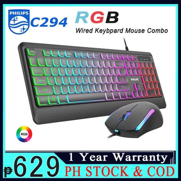【PH STOCK】 Philips C294 wired Gaming Keyboard Mouse Combo Set