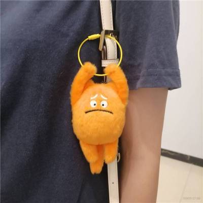 Creative Social Terror Little Orange Cat Doll Plush Keychain Bookbag Pendant Girl Heart Doll Pendant