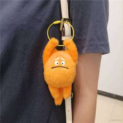 Creative Social Terror Little Orange Cat Doll Plush Keychain Bookbag Pendant Girl Heart Doll Pendant