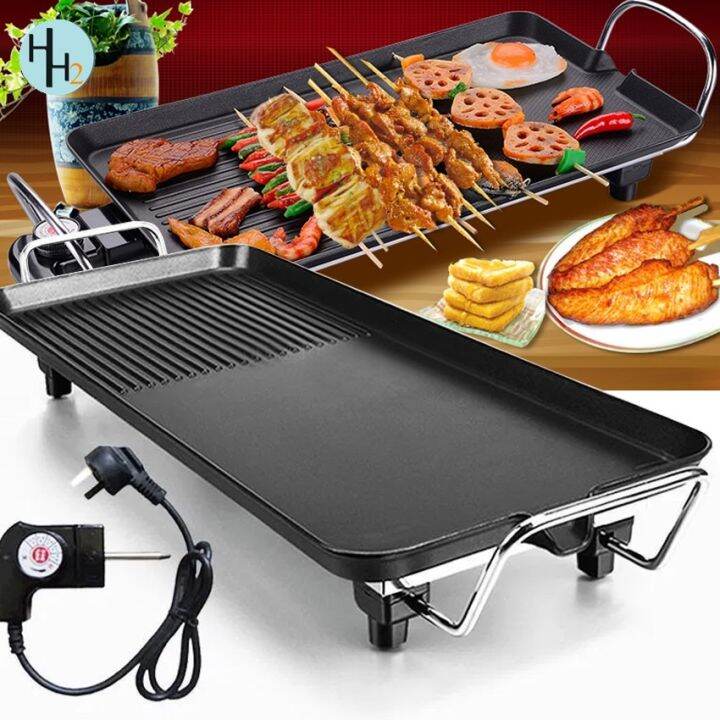 Household light smoke less oil electric grill nonstick grill pan