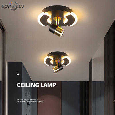 Simple Black White Modern New LED Chandeliers Lights For Living Room Bedroom Corridor Aisle Lamps Indoor Lighting With Spotlight