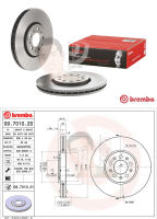 09 7010 21 จานเบรค ล้อ F (ยี่ห้อ BREMBO) รุ่น HC UV VOLK SWAGEN Golf IV, Beetle ปี1996-2003