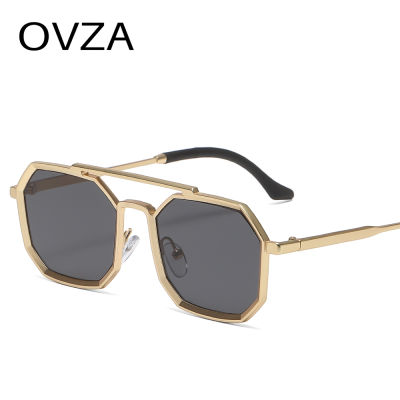 OVZA แว่นกันแดดกระจกแฟชั่นสำหรับผู้ชาย,ใหม่2023แว่นตากันแดดสะท้อนแสงทรงสี่เหลี่ยม S1180ป้องกันรังสียูวีของผู้หญิง