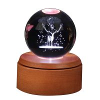 3D Paperweight Glass Ball Paperweight in Crystal Glass Ball Gift (Included LED Base)