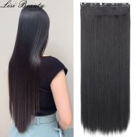 Long Straight 5 Clip In Hair Extensions Synthetic 80cm Heat Resistant Fiber Hairpiece Black Brown Natural Hair For Women