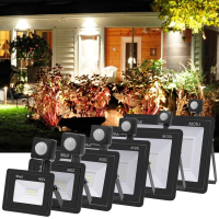 220โวลต์ LED น้ำท่วมไฟ PIR Motion Sensor Led FloodLights IP66กันน้ำเย็นสีขาวสปอตไลผนังกลางแจ้งสำหรับสวนแสง