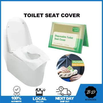 50PCS Disposable Toilet Seat Cover Hotel WC Cushion White Individual  Packaging Thickened Travel Toilet Cover Waterproof