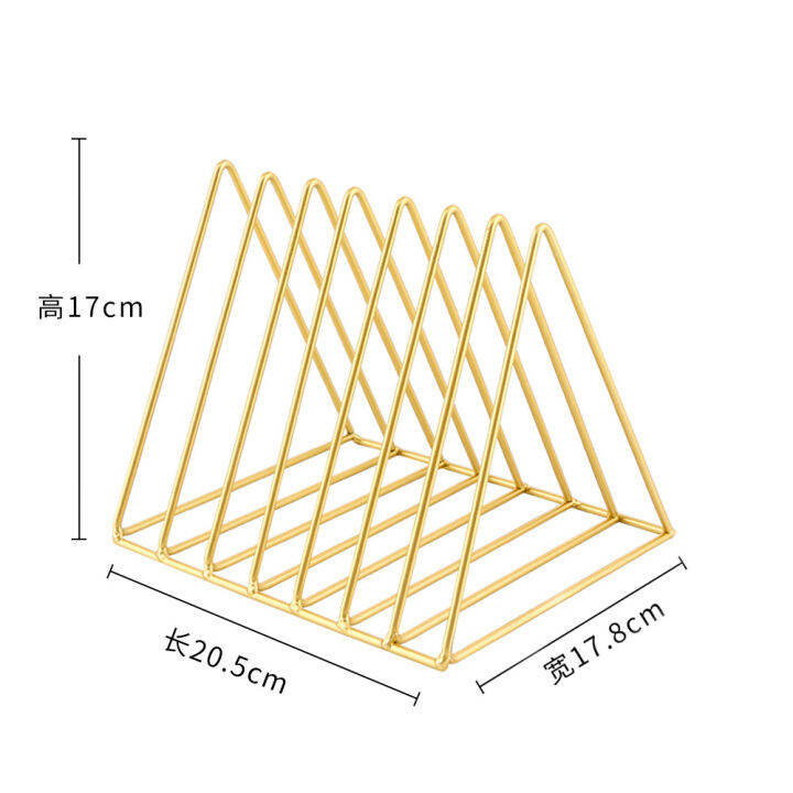 ins-nordic-ชั้นวางของโลหะสามเหลี่ยมแบบเรียบง่ายที่วางหนังสือทำจากเหล็กแฟ้มหนังสือพิมพ์และนิตยสารชั้นวาง-cd-ห้องนั่งเล่นโต๊ะนักเรียนจัดของตกแต่ง