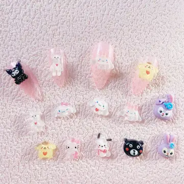 Glitter Cabochon Kitty and Rabbit 3D Nail Charms / Kawaii Nail Charms/ Kawaii  Nail Art/ Nail Art Designs/diy Crafting Accessories 