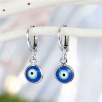 【YP】 1Pair Turkish Evil Hoop Earrings Gothic Metal Color Small Jewelry E721