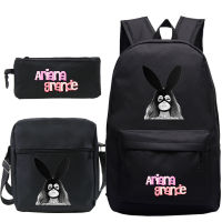 3Pcs Set Backpack Ariana Grande Backpack Canvas Knapsack School Bags Teens Back to School Shoulder Bag Pencil Case Girls Boys