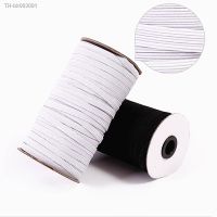 ◙ 3/4/5/6/8/10/12mm 5yards Hight Elastic Bands Spool Sewing Band Flat Elastic Cord White and Black Diy Handmade Accessories