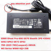 For MSI GS60 Ghost Pro-606 GS70 Stealth 2PE-430AU GE62 GP62 GE72 GF62 7RE-2025 7RD(Leopard)-285US WS Series WS60 6QJ-258 Genuine power adapter ADP-150VB B 19.5V 7.7A 150W