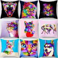 Cute Cat Cushion Cover Cartoon Animal Dog Tortoise Polyester Throw Pillow Case Cover Decoration Pillowcases