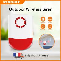 Staniot 433Mhz Indoor/Outdoor Wireless Siren Waterproof Flash Strobe Alarm 120db High Decibel For Smart Security Alarm System Power Points  Switches S