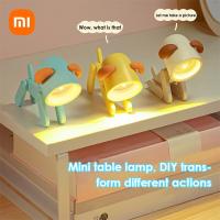 Xiaomi Kawaii LED Night Light Mini Cute Pet Light Gift Cartoon Dog Deer Folding Table Lamp Kids Room Bedroom Living Room Decor