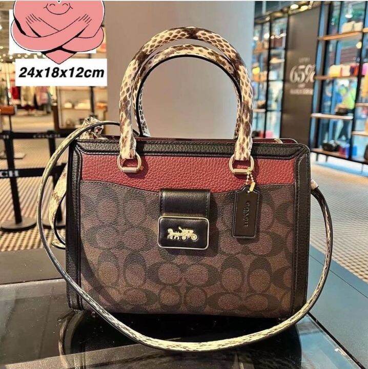 Original Coach CC142 Grace Carryall In Signature Canvas Crossbody