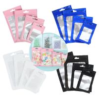 【DT】 hot  50pcs/Lot Black White Pink Blue Reusable Self Sealing Zip Lock Bags with Clear Window Cosmetic Jewelry Display Packaging Pouches