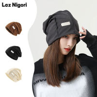 Laz Nigori หมวกผู้หญิงผ้าฝ้ายบริสุทธิ์ญี่ปุ่น,หมวกถักนิตติ้งหมวกผ้าแบบสวมฤดูใบไม้ร่วงและฤดูหนาวแฟชั่นเสื้อพูลโอเวอร์แบบสตรีทหมวกขนาดใหญ่รอบศีรษะและใบหน้าเล็ก