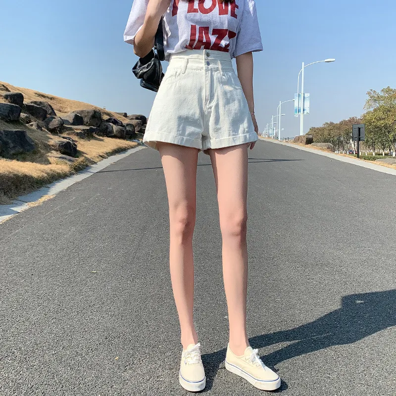 Ielgy Super High Waist Denim Shorts Women Spring And Summer A Line Curling Loose And Thin Wide Legs Lazada Ph