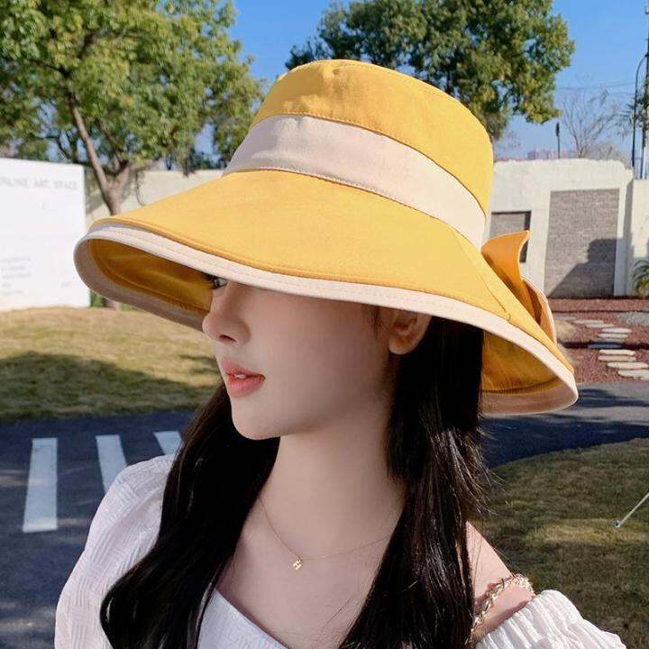 bowknot-hat-female-fashion-summer-japanese-bucket-hat-casual-and-sweet-big-brim-sun-hat-sun-proof-all-matching-sun-hat