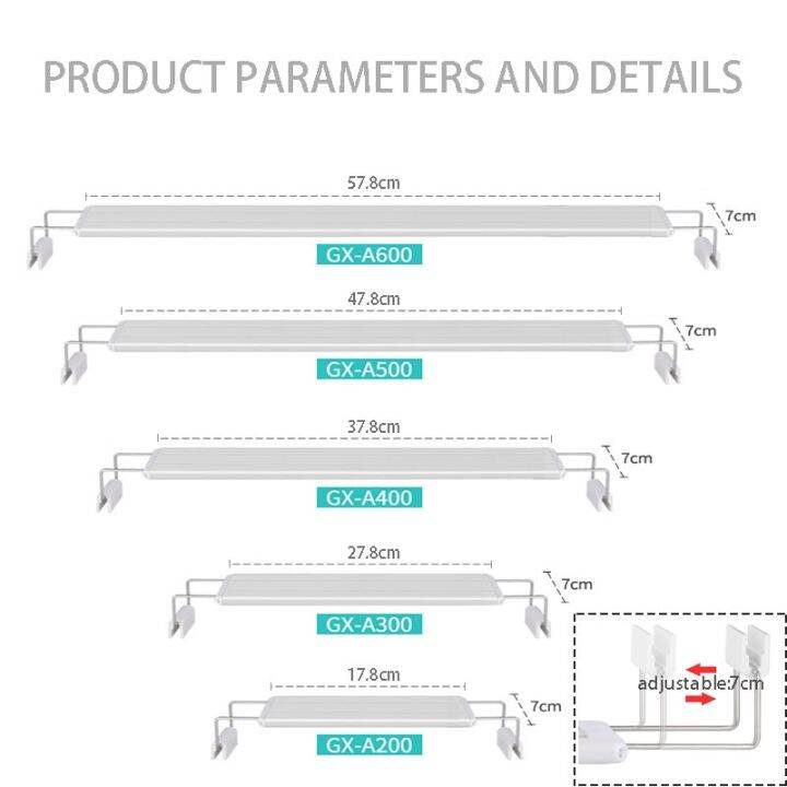 ไฟถังปลาไฟเติบโตสำหรับพืชโคมไฟแบบหนีบขนาดเล็กโคมไฟสำหรับตกแต่งไฟ-led-อุปกรณ์การฉายรังสีสำหรับตู้ปลา