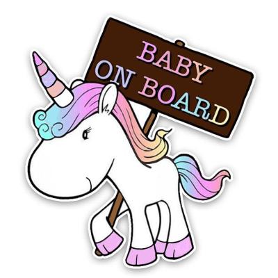 11*12 ซม.น่ารักขนาดเล็กสัตว์การ์ตูน Baby On Board สีกราฟิกสติ๊กเกอร์แต่งรถ