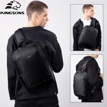 Kingsons Slim Laptop Backpack Men 15.6 inch Office Work Men Backpack  Business Bag Unisex Black Ultralight Backpack Thin Mochila