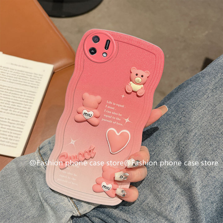 เคส-oppo-reno8-t-4g-5g-oppo-a17k-a16k-a16e-phone-case-เคสโทรศัพท์คลื่นลูกใหญ่ไล่ระดับสีการ์ตูนหวานตุ๊กตาหมีกันกระแทกปกอ่อนพร้อมสาย2023