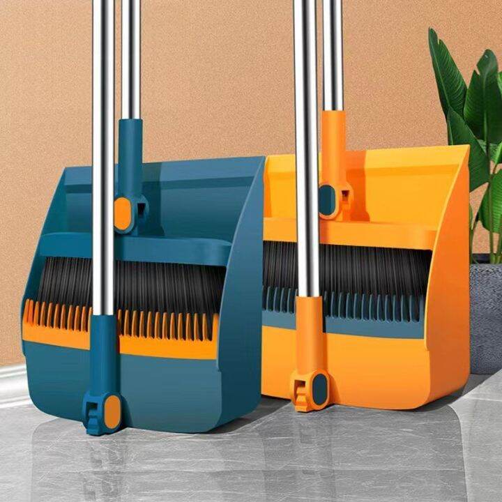 Thickened plusSized Large Folding Rotary Dustpan to Broom Set