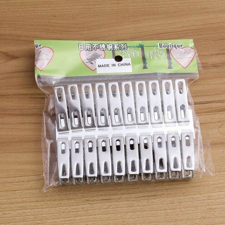 thickened-clothespins-laundry-quilt-clip-20pcs-clips-for-bed-sheet-stainless-steel-small-clip-clothes-pegs-gadgets-for-home-love